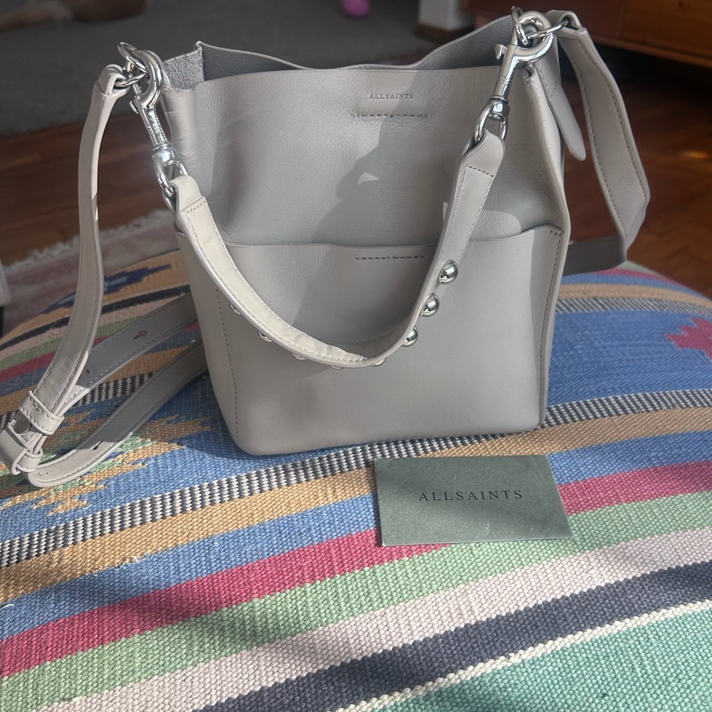 All Saints Light Gray Shoulder Bag - Picture 2 of 5